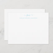 Carte De Correspondance Moderne Girly Deux Monogrammes Script Bleu Bébé cl (Devant / Derrière)