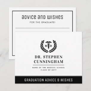 Carte De Correspondance Moderne MD Med School Graduation Conseils et souha