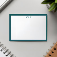 Moderne minimaliste 3 Monogramme une bordure Turqu