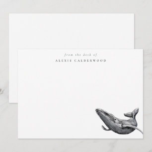 Carte De Correspondance Moderne minimaliste Aquarelle Baleine personnalisé