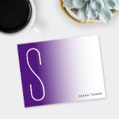 Carte De Correspondance Moderne Monogramme Purple Fade Professionnel