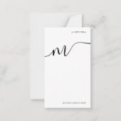 Carte De Correspondance Moderne Monogramme Script Calligraphie noir blanc (Devant)