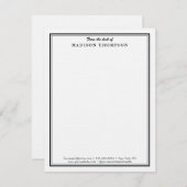 Carte De Correspondance Moderne Noir Professionnel (Devant / Derrière)