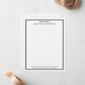 Carte De Correspondance Moderne Noir Professionnel (Devant/Arrière en situation)