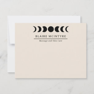 Carte De Correspondance Moderne Phases de Lune Beige Élégant