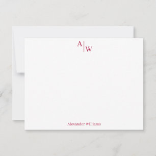 Carte De Correspondance Moderne Professionnel 2 Monogramme Basic Bourgogne