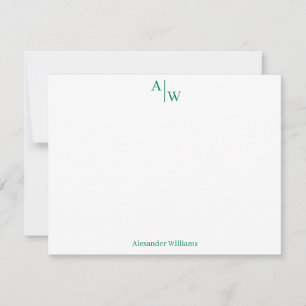 Carte De Correspondance Moderne Professionnel 2 Monogramme Girl Forest Gre