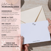 Carte De Correspondance Moderne Professionnel 2 Monogramme Initial Noir