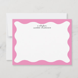 Carte de correspondance moderne rose avec cadre on