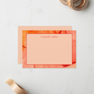 Carte De Correspondance Moderne rouge orange Abstrait élégant