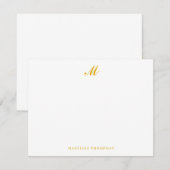 Carte De Correspondance Moderne Simple Élégant Script Monogramme moutarde (Devant / Derrière)