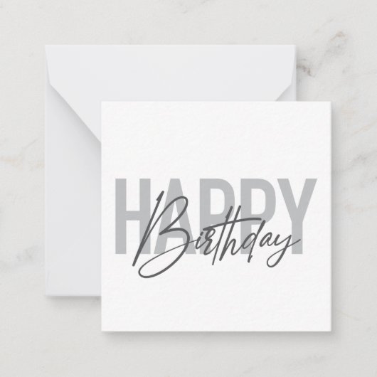 Carte De Correspondance Moderne, simple, urbain, cool Joyeux anniversaire (Devant)