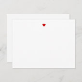 Carte De Correspondance Moderne Stationery Red Heart Amour Simple Minimali (Devant / Derrière)