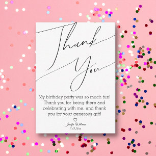 Carte De Correspondance moderne stylé minimaliste merci sweet 16