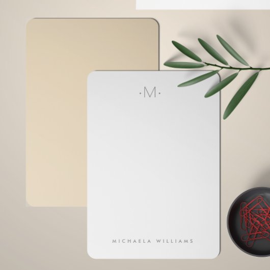 Carte De Correspondance Moderne Subtle Monogramme Initial & Nom