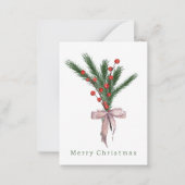 Carte De Correspondance Moderne verdure botanique de Noël rustique  (Devant)