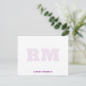 Carte de correspondance moderne violette à monogra (Debout devant)