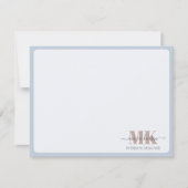 Carte De Correspondance Modert Mocha Mousse Monogram Poussiéreux Bleu (Devant)