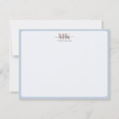 Carte De Correspondance Modert Mocha Mousse Monogram Poussiéreux Bleu (Devant)