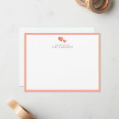 Carte De Correspondance Mom & Baby Heart Balloon Note Card – Personalized (Devant/Arrière en situation)