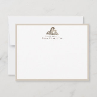 Carte De Correspondance Mom & Baby Zebra Nursery Note Card – Personalized