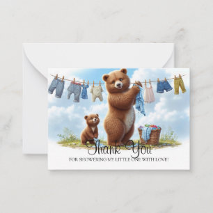 Carte De Correspondance Moments spéciaux pour l'ours Un Merci d'amour pour
