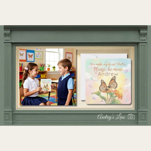 Carte De Correspondance Monarch Butterfly Pollinator Classroom Valentine