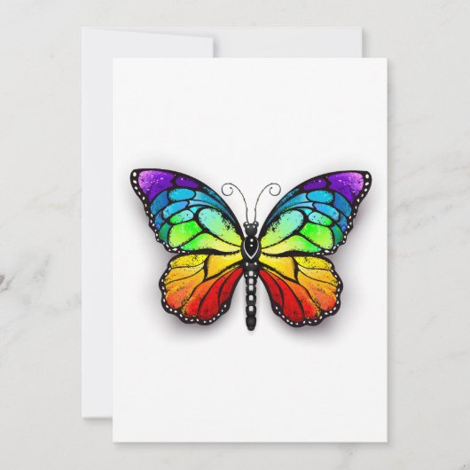 Carte De Correspondance Monarque papillon arc-en-ciel (Devant)