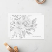 Carte De Correspondance Monochromatique gris et blanc moderne (Devant/Arrière en situation)