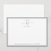 Carte de correspondance monochrome gris clair 'De (Devant / Derrière)