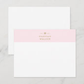 Carte De Correspondance Monogram Blush | Elegant Gold Minimum (Devant / Derrière)