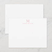Carte De Correspondance Monogram Blush Pink Simple Classic Élégant (Devant / Derrière)