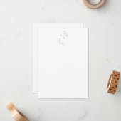 Carte De Correspondance Monogram Boho Cherry Blossom Floral Art Mariage (Devant/Arrière en situation)