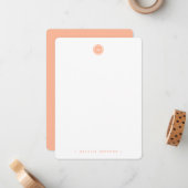 Carte De Correspondance Monogram Coral Peach Pink (Devant/Arrière en situation)