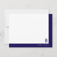 Monogram Corner Band Dark Blue Papeterie personnel