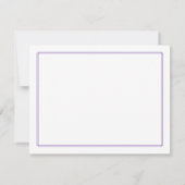 Carte De Correspondance Monogram Elegant Purple Border Stationery (Dos)