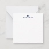 Carte De Correspondance Monogram Modern Navy Blue Typographie (Devant)
