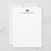 Carte De Correspondance Monogram Modern Navy Blue Typographie (Devant)