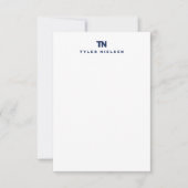 Carte De Correspondance Monogram Modern Navy Blue Typographie (Devant)