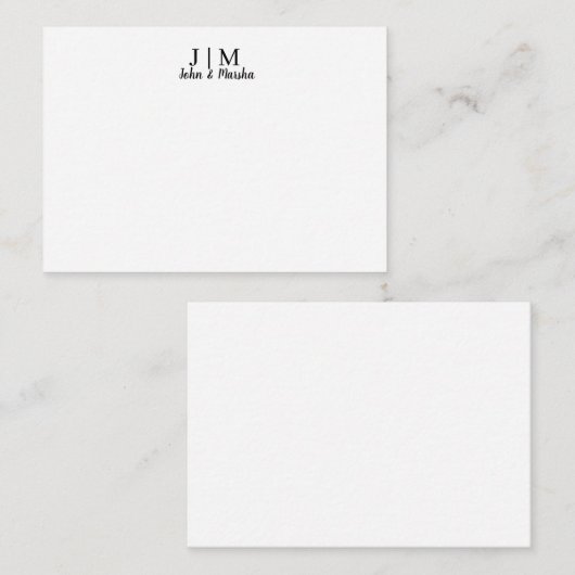 Carte De Correspondance Monogramme (Devant / Derrière)