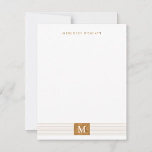 Carte De Correspondance Monogramme à huile de cuivre minimaliste moderne t