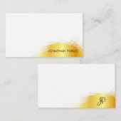 Carte De Correspondance Monogramme à main Faux Or Élégant Simple (Devant / Derrière)