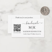 Carte De Correspondance Monogramme artisanal ou ajouter un logo Business Q (Devant/Arrière en situation)