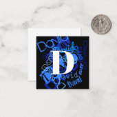 Carte De Correspondance Monogramme bleu créatif (Devant/Arrière en situation)