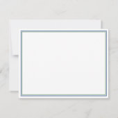 Carte De Correspondance Monogramme bleu de la marine verte (Dos)