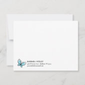 CARTE DE CORRESPONDANCE MONOGRAMME BLEU DOODLE BLANC (Devant)