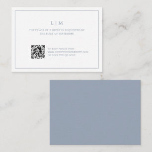 Carte De Correspondance Monogramme bleu foncé simple Mariage élégant RSVP