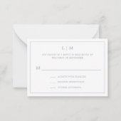 Carte De Correspondance Monogramme bleu foncé simple Mariage élégant RSVP (Devant)