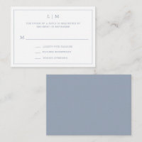 Monogramme bleu foncé simple Mariage élégant RSVP