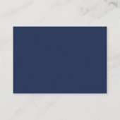 Carte De Correspondance Monogramme bleu marine simple Code QR Mariage RSVP (Dos)